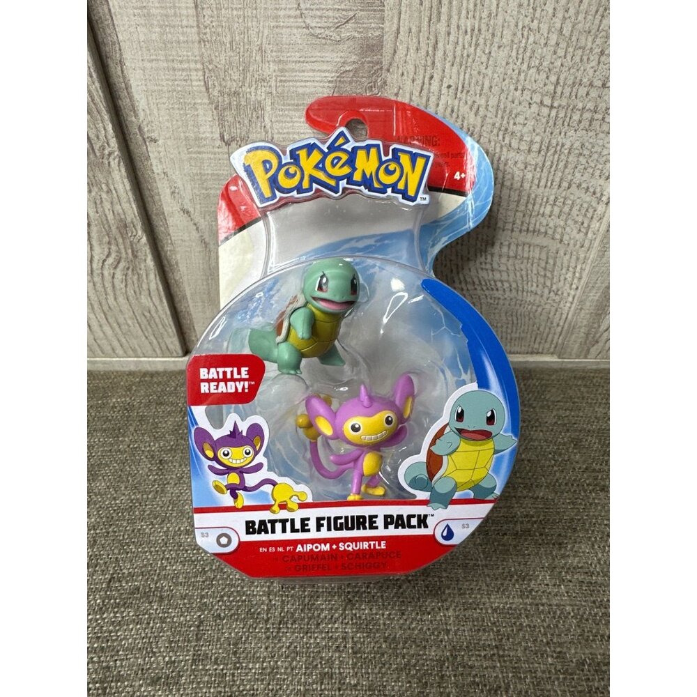 Pokemon Battle Figure Pack With Aipom & Squirtle Figures